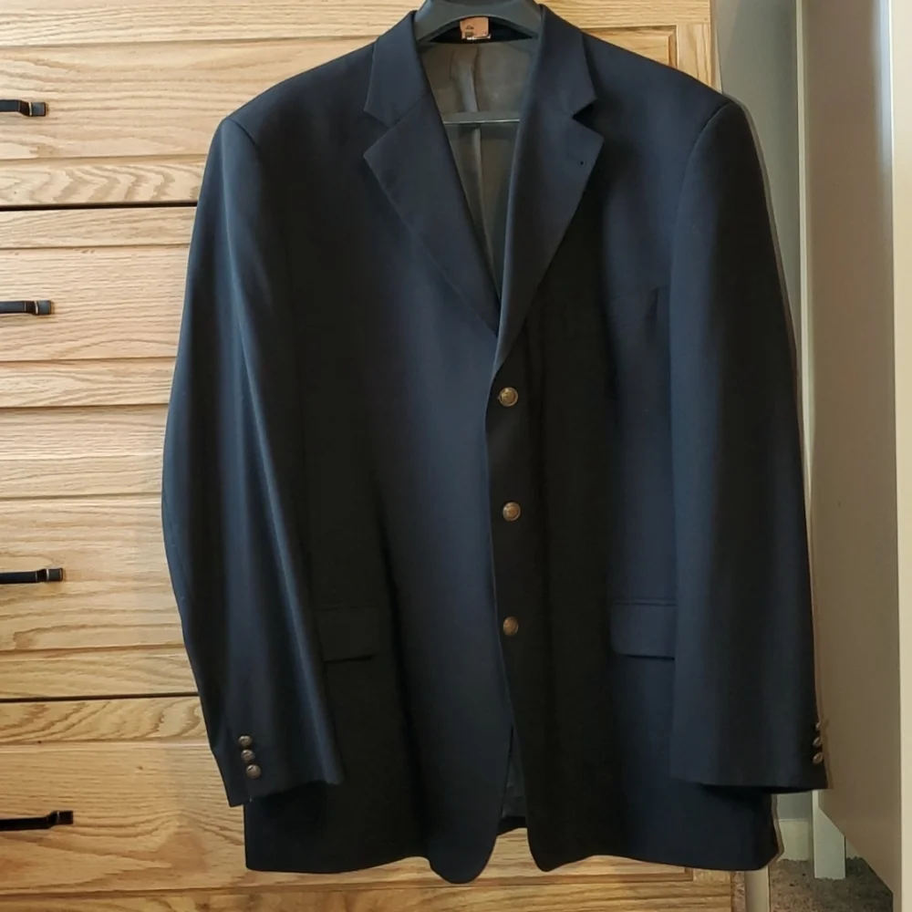 Men's Sports Coat blazer wool blend XL Black